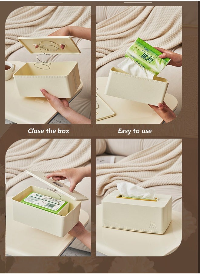 Generic Tissue Cover Rectangle Tissue Box Cover with spring lift Holder Tissue Dispenser for Home Bathroom Bedroom Dresser  - Image 4