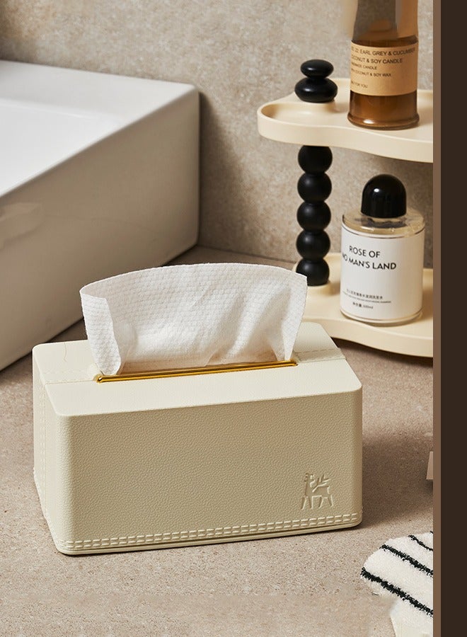 Tissue Cover Rectangle Tissue Box Cover with spring lift Holder Tissue Dispenser for Home Bathroom Bedroom Dresser  - Image 2