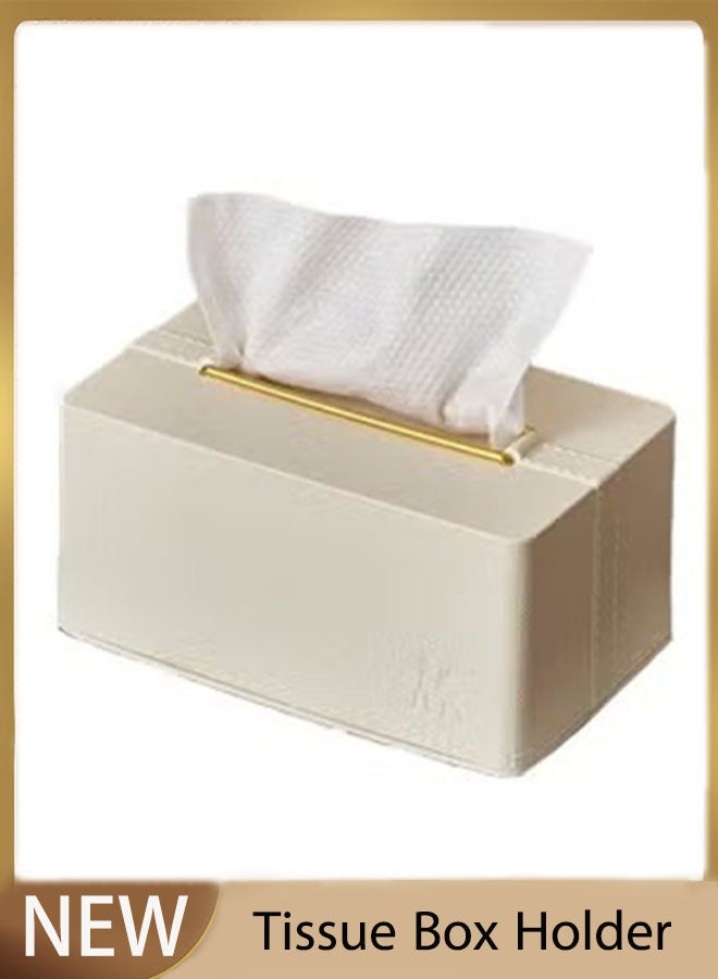 Tissue Cover Rectangle Tissue Box Cover with spring lift Holder Tissue Dispenser for Home Bathroom Bedroom Dresser  - Image 1