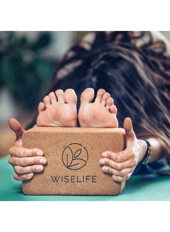 وايز لايف ناتشورالز كتلة اليوجا من الفلين من WiseLife | كتلة اليوجا (مجموعة من قطعتين، حجم كبير جدًا)، مادة فلين عالية الكثافة، مقاومة للرائحة، سطح ناعم للتوازن والدعم والأداء (مجموعة من قطعتين) - Image 5