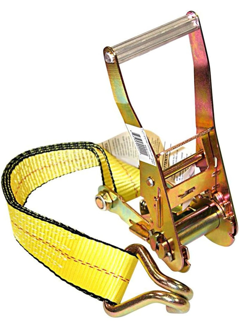 Everest Premium Ratchet Tie Down  1 PK  2 IN  27 FT  3333 LBS Working Load  10000 LBS Break Strength  Double J Hook  Cargo Straps Perfect for Moving Appliances Lawn Equipment and Motorcycles  - Image 4