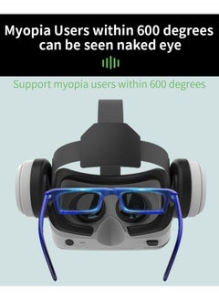 في آر شينيكون نظارات الواقع الافتراضي HD 3D سماعة الواقع الافتراضي لألعاب الواقع الافتراضي والأفلام ثلاثية الأبعاد، نظارات الواقع الافتراضي للهواتف الذكية باللون الأبيض  - Image 3