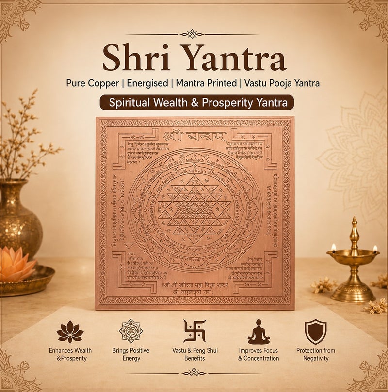 Copper Shri Sampoorna Shri Yantra for Wealth & Prosperity | Home, Office & Pooja Room | 3 x 3 Inch - Image 3