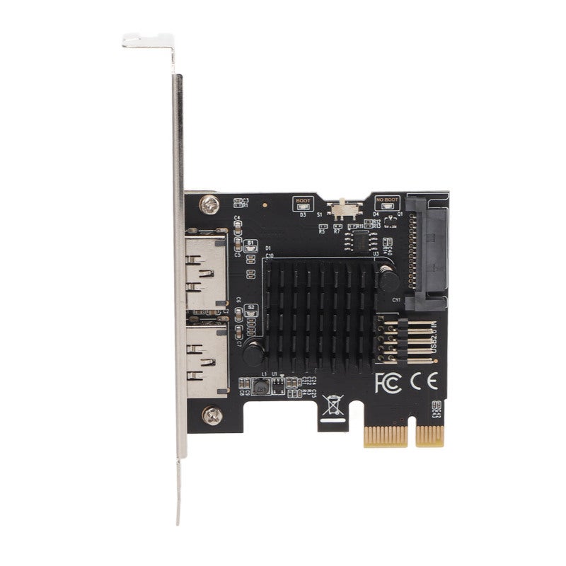 بطاقة توسعة PCIE SATA بمنفذين 6.0 جيجابت في الثانية ومحول طاقة عبر ESATA - ASM1061 نقل مستقر لأنظمة ويندوز ولينكس - Image 5