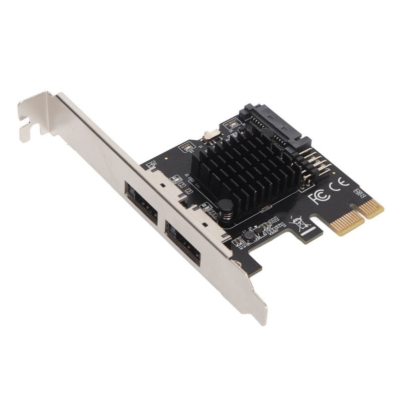بطاقة توسعة PCIE SATA بمنفذين 6.0 جيجابت في الثانية ومحول طاقة عبر ESATA - ASM1061 نقل مستقر لأنظمة ويندوز ولينكس - Image 3