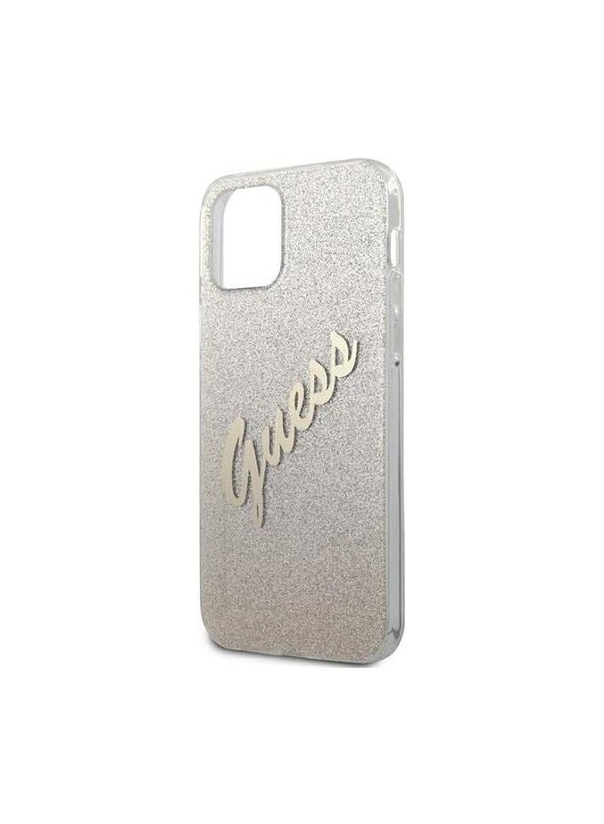 GUESS Guess Pc/Tpu Script Glitter Hard Case For Iphone 12/12 Pro (6.1 Inches) - Gradient Gold - Image 1