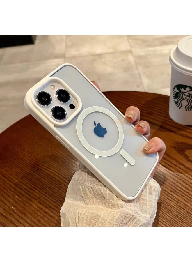 NIBEMINENT Macaron Protection Case With Magsafe For iPhone 15 Pro, Antique White