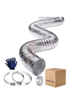 RACO RACO Aluminum Duct Flexible Hose Dryer Vent Hose for Air Ducting with Gloves, Tape and 2 Clamps (10 inch)  - Image 1