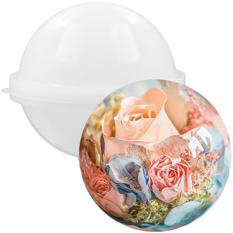 5inch Sphere Ball Silicone Mold Extra Large for Resin Epoxy Candle Wax Homemade Soap Bath Bomb Concrete Cement Plaster