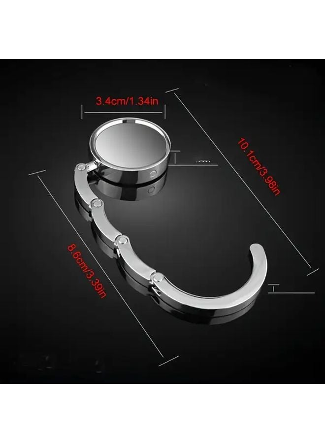 خطاف طاولة قابل للطي من الفولاذ المقاوم للصدأ الفضي مع مشابك أمان وبكرات سلسة - Image 3