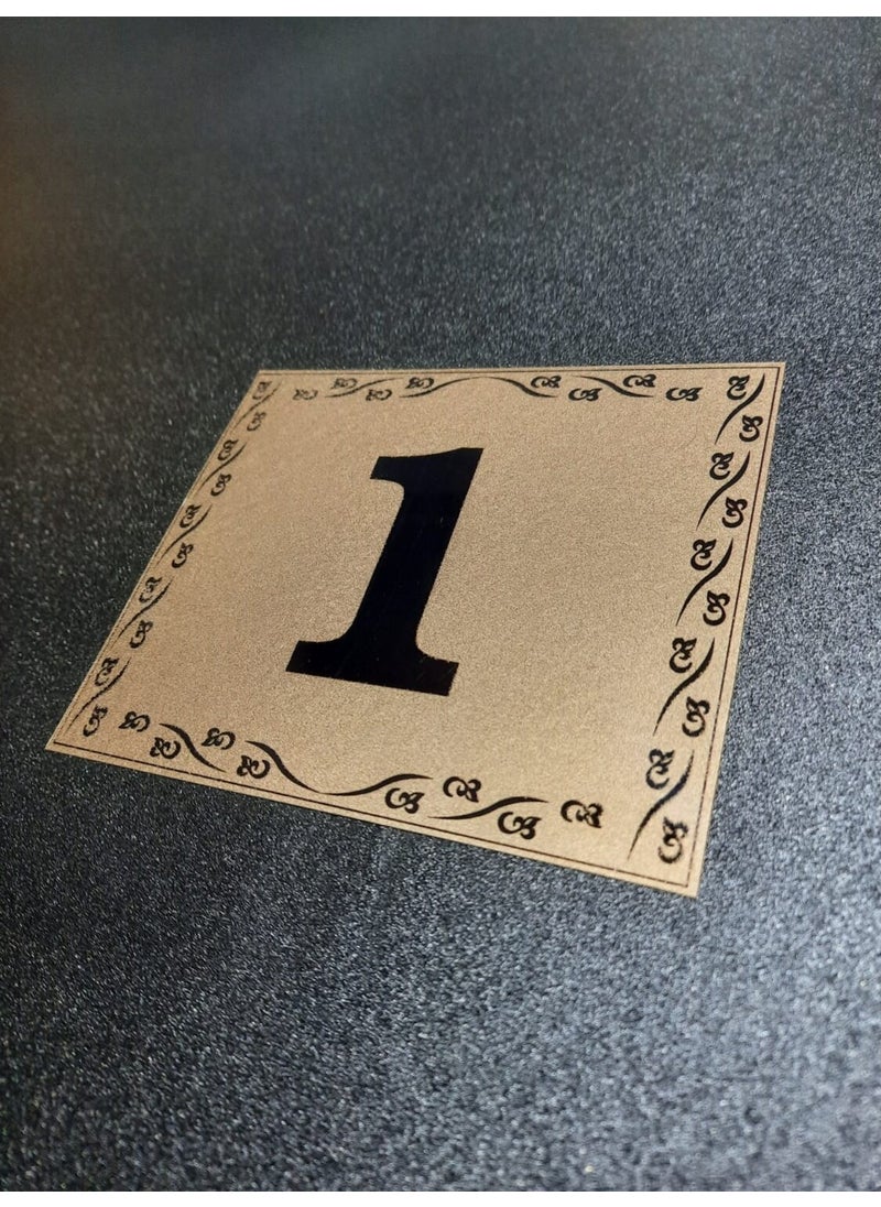 GEN Door Number 10X12 cm Adhesive No 1 Metallic Golden Yellow  - Image 2