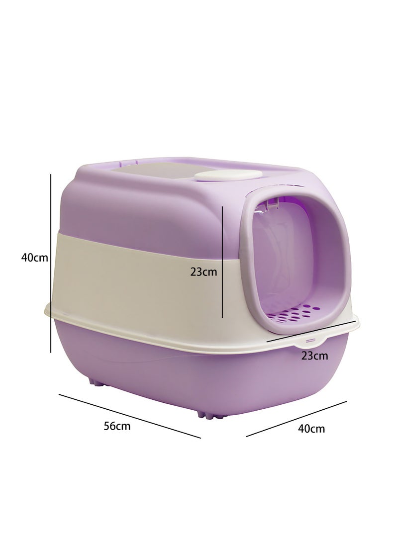 SAPU - SAPU UV Extra Large Space Cat Litter Box，Enclosed Litter Box with Lid,Foldable Litter Box with Ultraviolet Germicidal Lamp,Closed Smell Proof Anti-Splashing, Litter Box with Scoop - Image 1