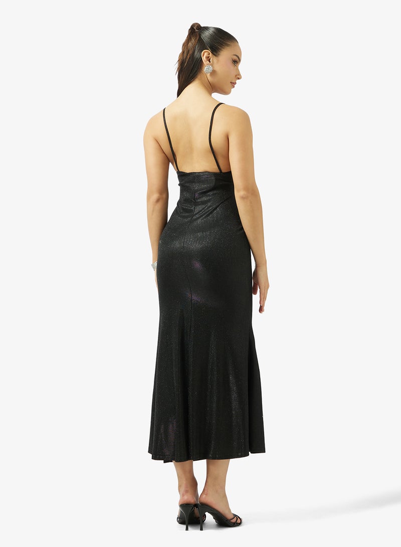 Ginger Strappy Metallic Evening Dress - Image 2