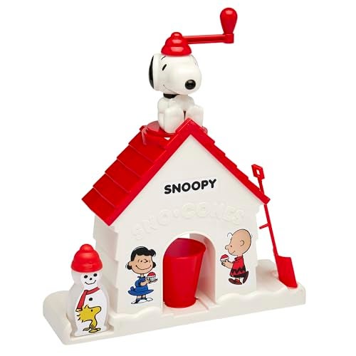 Cra-Z-Art CraZArt Snoopy SNOCone Machine Snow Cone Shaved Ice Maker Ice Shaver Snoopy House Shaped Shaved Ice Maker Comes with Fruit Punch Flavor Packet Ages 6 and Up White - Image 1