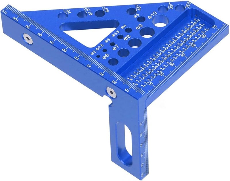 Blue Aluminum Alloy Woodworking Protractor Multi Angle Miter Triangular Ruler Measuring Tool - Image 5