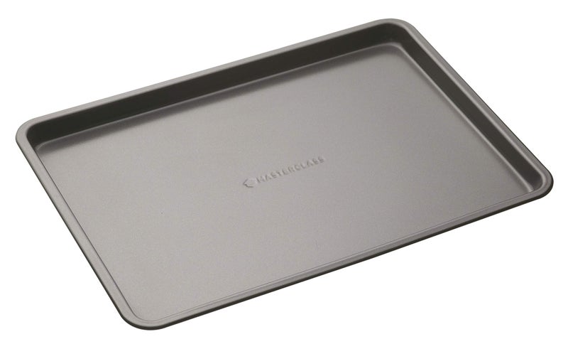 MasterClass Baking Tray NonStick Oven Tray for Baking and Roasting 35x25x2cm Sleeved Grey