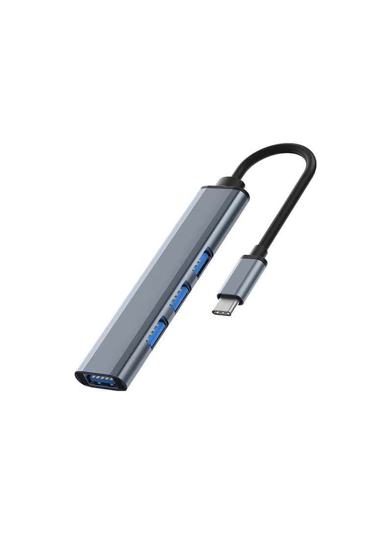 موزع USB C بأربع منافذ – هيكل ألومنيوم خفيف وسرعة نقل حتى 5 جيجابت – متوافق مع اللابتوبات والأجهزة اللوحية وأجهزة الألعاب 