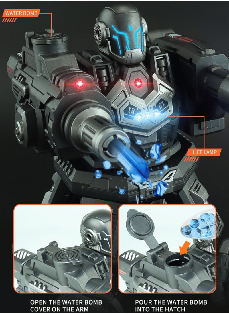Harvestoy - Remote Control Robot Toys, Battle Robot with Light Music, Spray, 1000 Water Beads, Support 360° Rotating and Drift, Robot Kit Toy for Boys and Girls Kids - Image 1