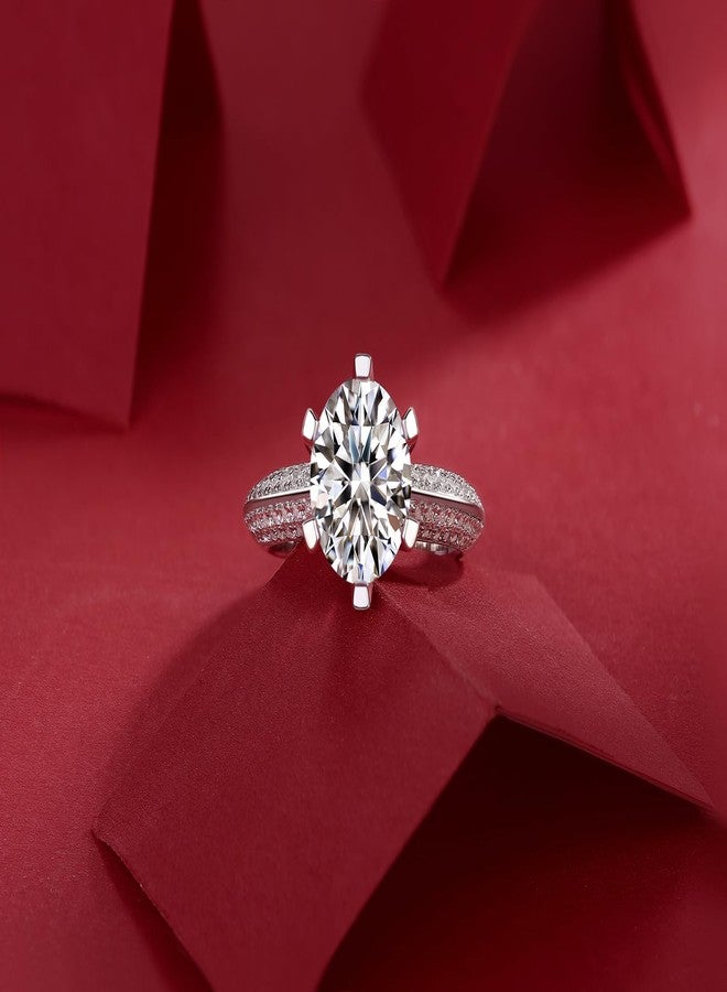 FANCIME Moissanite Engagement Rings for Women Sterling Silver Engagement Ring Moissanite Promise Rings for Her,Wedding Bands Moissanite Rings 1CT Size 6 - Image 5