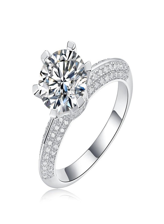 FANCIME Moissanite Engagement Rings for Women Sterling Silver Engagement Ring Moissanite Promise Rings for Her,Wedding Bands Moissanite Rings 1CT Size 6 - Image 1