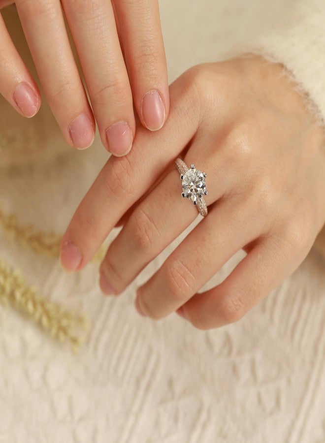 FANCIME Moissanite Engagement Rings for Women Sterling Silver Engagement Ring Moissanite Promise Rings for Her,Wedding Bands Moissanite Rings 1CT Size 6 - Image 2