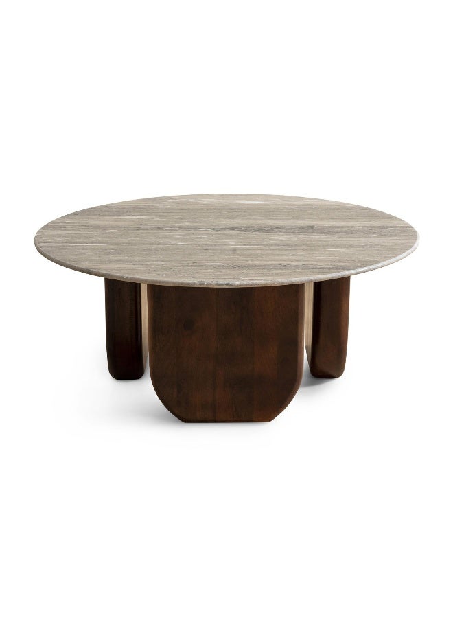 Pan Home Grugaris New Coffee Table Marble - White And Brown ~ Brown - Image 1