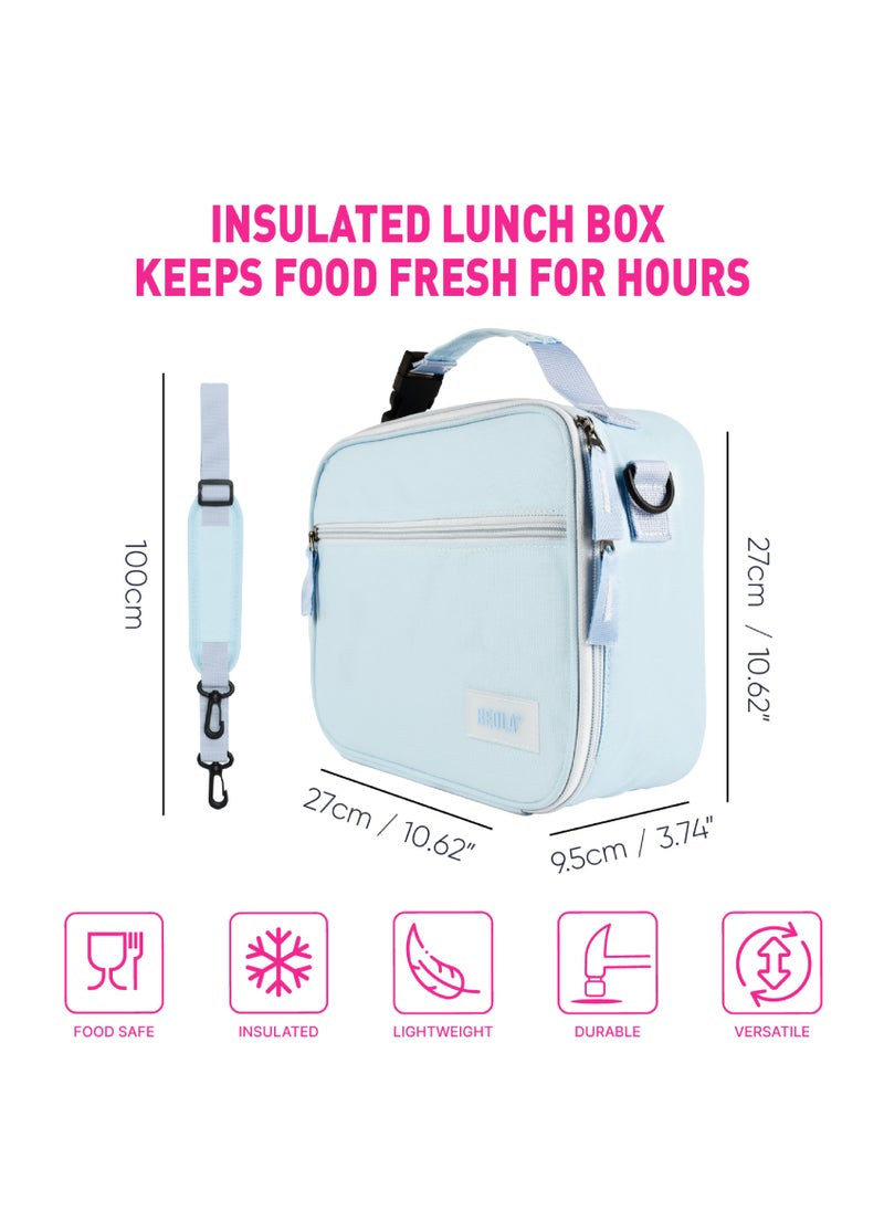 BEOLA - Lunch Bag Insulated Lunch Box Carrier, Ice Blue - Image 1
