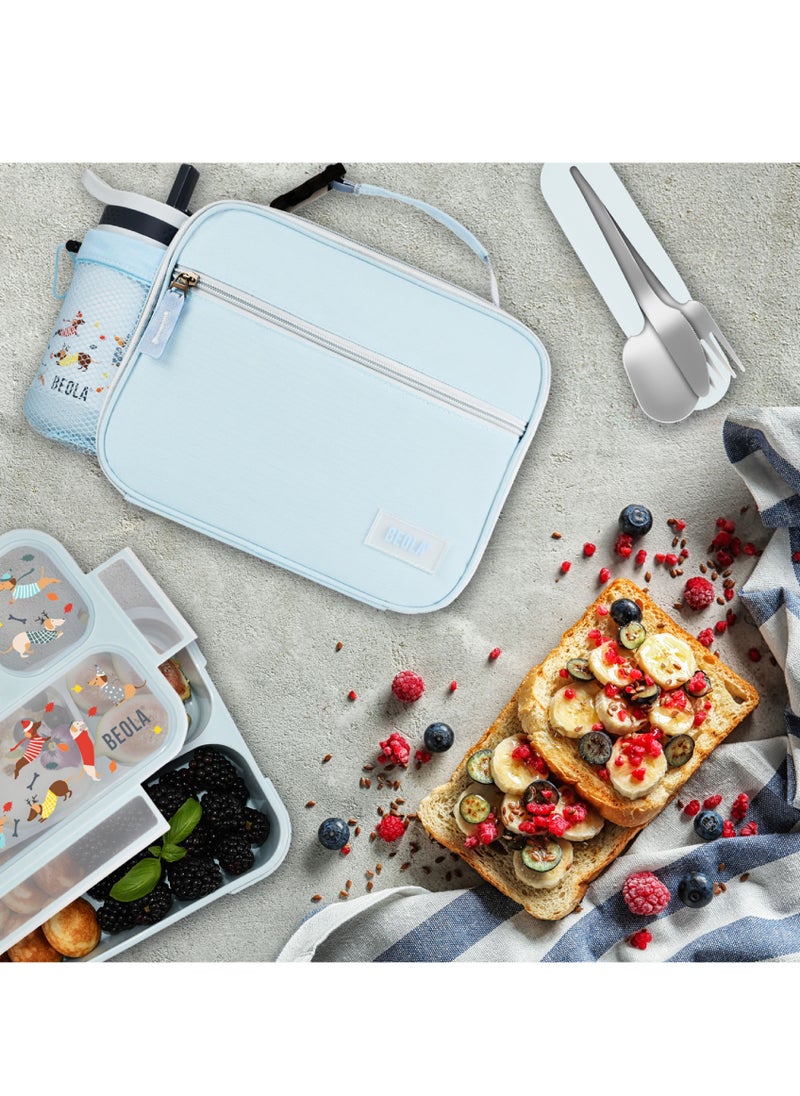 BEOLA - Lunch Bag Insulated Lunch Box Carrier, Ice Blue - Image 1