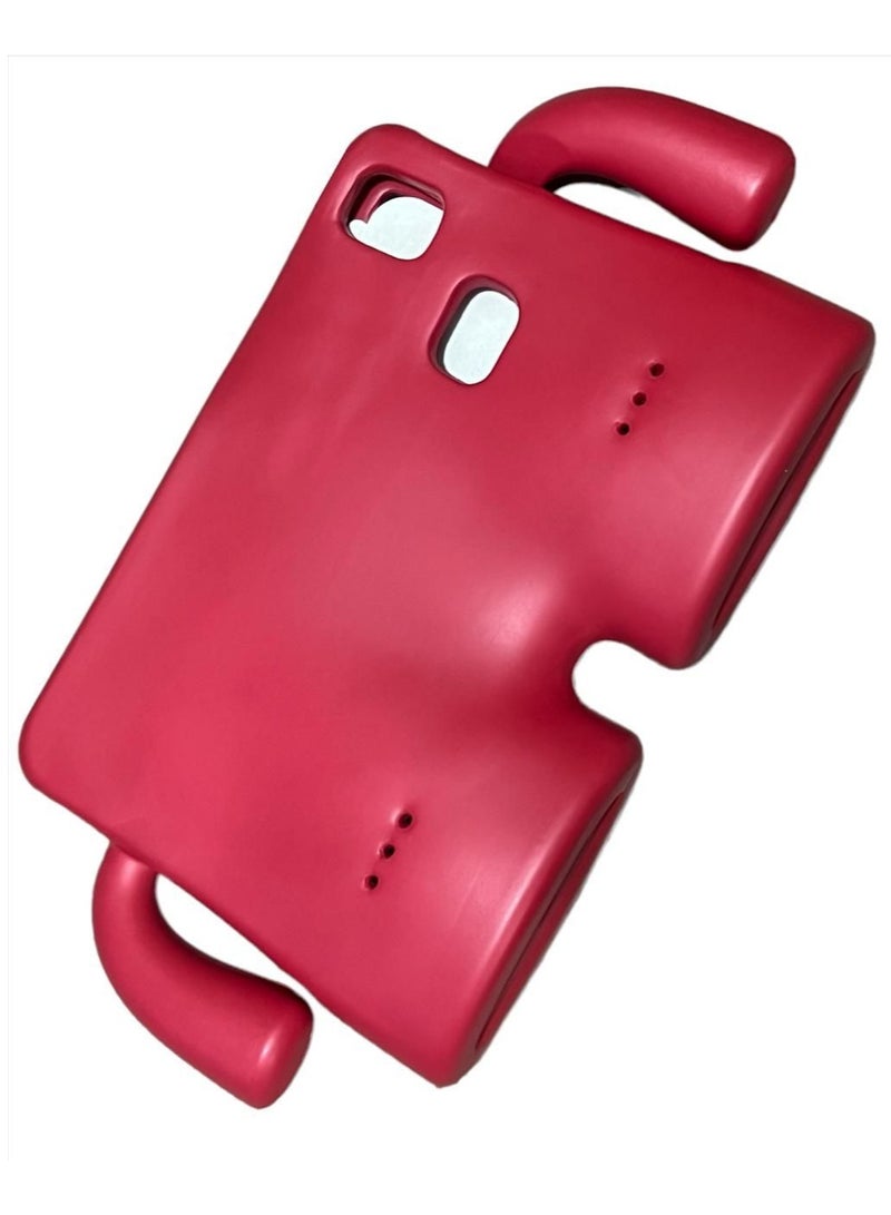 Cartoon Shockproof Kids Friendly Case Stand For Samsung Tab A9 8.7 Inch 2023 - (Dark Red) - Image 2