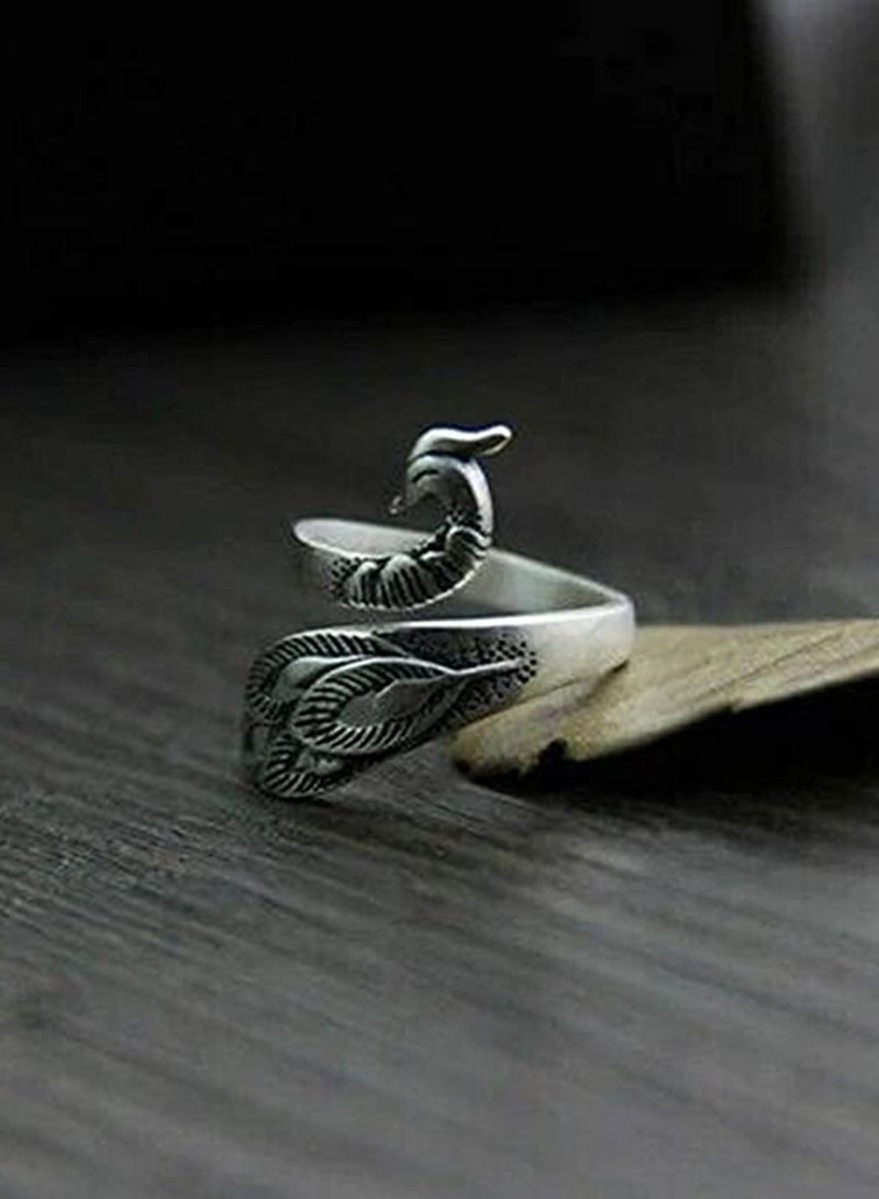 Y&D Faster Knitting Crocheting, Adjustable Loop Crochet Accessories, Hand-Made Silver-Plated Copper Rings, Advanced Peacock Ring, Yarn Guide Finger Holder Thimble - Image 4