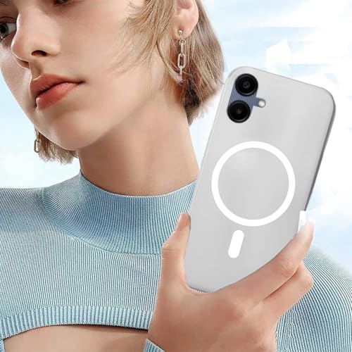 SHINESTAR Back Cover for Samsung Galaxy M06 5G | Galaxy F06 5G | Frosted Semi-Transparent Slim Case – White | Only Compatible with Wireless Magnetic Accessories | Hard Back, Matte Finish - Image 3