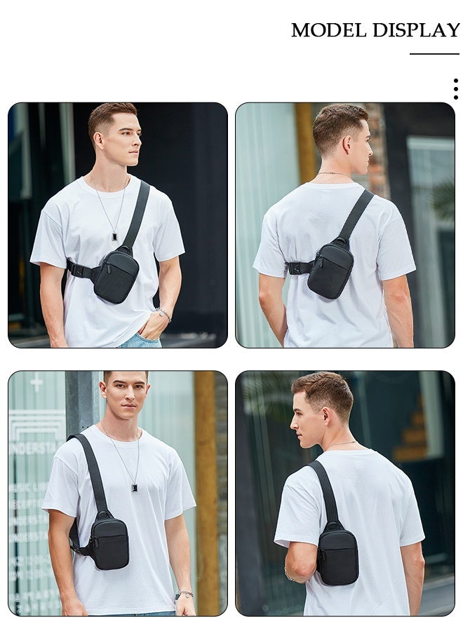 DUNISO حقيبة كروس للرجال والنساء مقاومة للماء حقيبة سفر ومحفظة لجواز السفر للهاتف الخلوي، حقيبة صدر صغيرة متعددة الأغراض للرياضة والسفر - Image 4