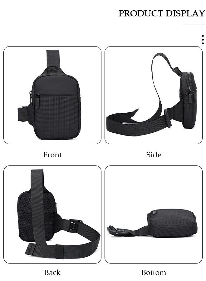 DUNISO حقيبة كروس للرجال والنساء مقاومة للماء حقيبة سفر ومحفظة لجواز السفر للهاتف الخلوي، حقيبة صدر صغيرة متعددة الأغراض للرياضة والسفر - Image 5