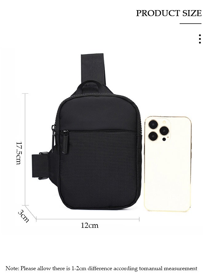 DUNISO حقيبة كروس للرجال والنساء مقاومة للماء حقيبة سفر ومحفظة لجواز السفر للهاتف الخلوي، حقيبة صدر صغيرة متعددة الأغراض للرياضة والسفر - Image 2