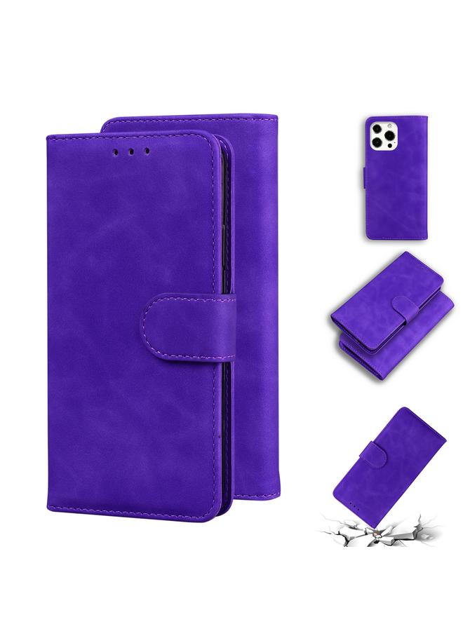 Zaboon Case For iPhone 13 Pro Max Skin Feel Pure Color Horizontal Flip Leather Case with Holder & Card Slots & Wallet - Image 1