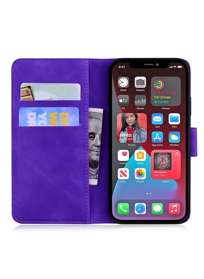 Zaboon Case For iPhone 13 Pro Max Skin Feel Pure Color Horizontal Flip Leather Case with Holder & Card Slots & Wallet - Image 3