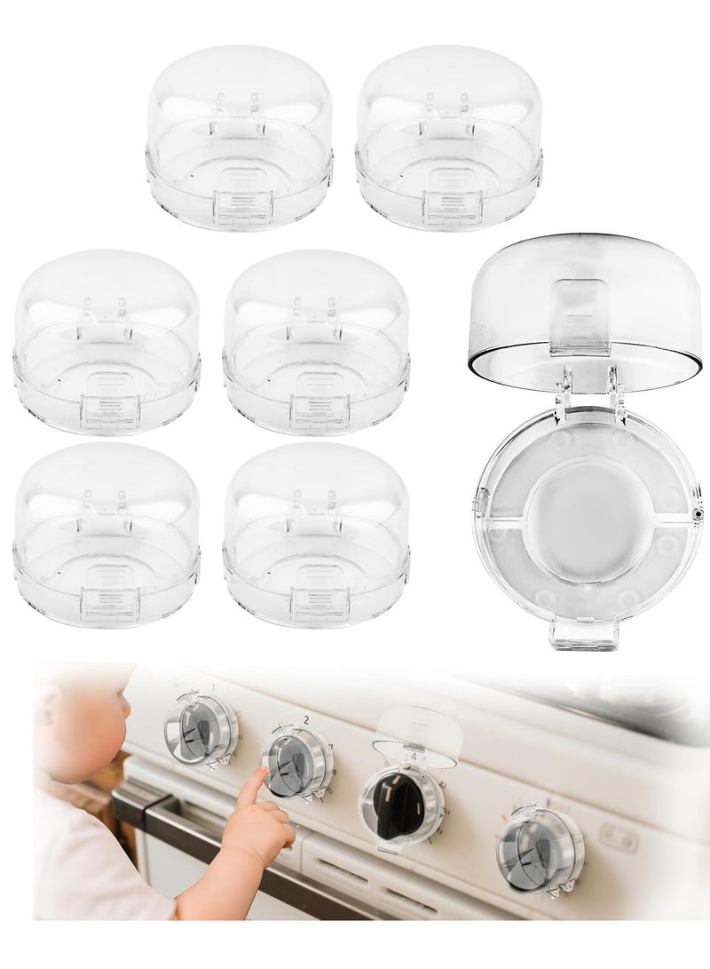Bukela Gas Stove Knob Safety Covers, 6Pcs Child Proof Stove Covers, Non-Universal Baby Proof Oven knobs Locks for Only Height Under 1.65"（Clear） - Image 1