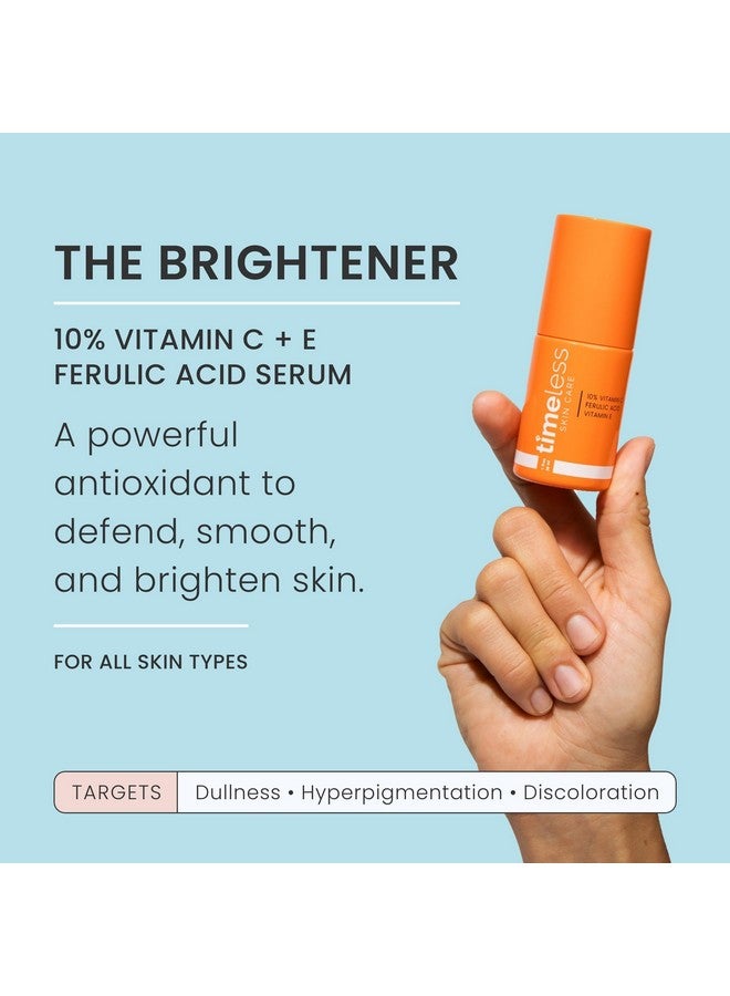 تايملس سكين كير سيروم فيتامين سي للعناية بالبشرة الخالدة مع فيتامين هـ وحمض الفيروليك - سيروم مُشرق يحتوي على 10% من فيتامين سي - سيروم للوجه للبشرة الدهنية والجافة - سيروم خالٍ من العطور للعناية بالبشرة - 1 أونصة - Image 2