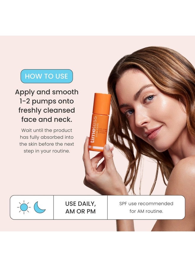 تايملس سكين كير سيروم فيتامين سي للعناية بالبشرة الخالدة مع فيتامين هـ وحمض الفيروليك - سيروم مُشرق يحتوي على 10% من فيتامين سي - سيروم للوجه للبشرة الدهنية والجافة - سيروم خالٍ من العطور للعناية بالبشرة - 1 أونصة - Image 5