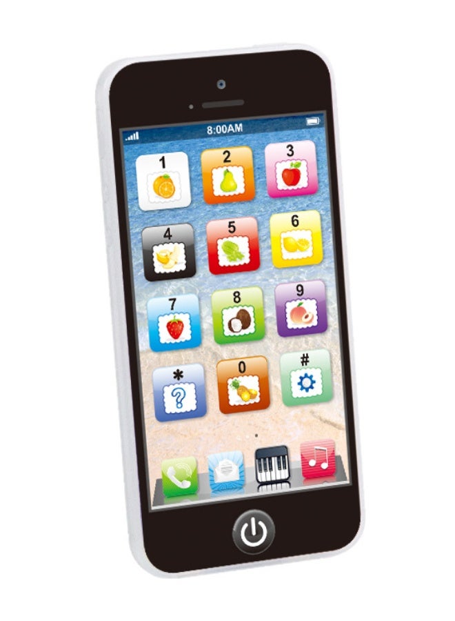 لعبة هاتف محمول تعليمية، 8 أوضاع، أضواء ملونة، لعبة هاتف محمول متعددة الوظائف قابلة لإعادة الشحن، لعبة تفاعلية لتعليم الذكاء في مرحلة الطفولة المبكرة، الموسيقى وتعلم اللغة الإنجليزية، مناسبة للأولاد والبنات من عمر 18 شهرًا فما فوق، لون أسود. - Image 1