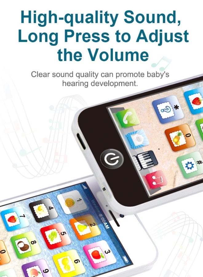 لعبة هاتف محمول تعليمية، 8 أوضاع، أضواء ملونة، لعبة هاتف محمول متعددة الوظائف قابلة لإعادة الشحن، لعبة تفاعلية لتعليم الذكاء في مرحلة الطفولة المبكرة، الموسيقى وتعلم اللغة الإنجليزية، مناسبة للأولاد والبنات من عمر 18 شهرًا فما فوق، لون أسود. - Image 4