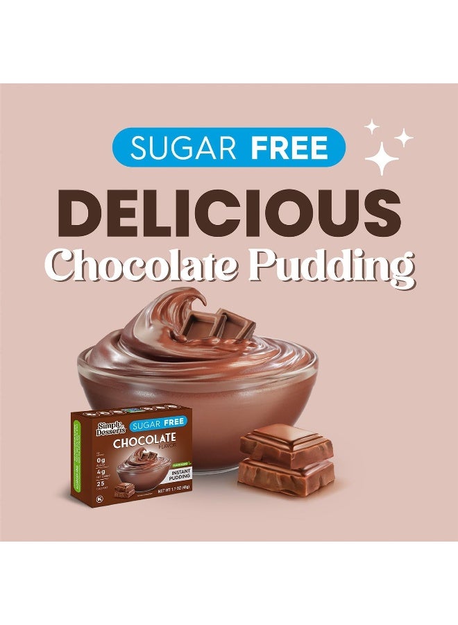 Simply Delish Simply Desserts Chocolate Instant Pudding, Sugar-Free, 6-Pack - Healthy Dessert, Keto Snacks, Vegan & Diabetic-Friendly, Kosher, 1.7 Oz Ea - Image 4