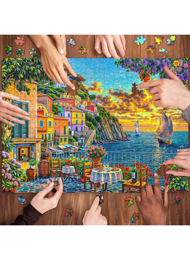 1000 puzzle pieces,seaside restaurant theme,challenge puzzle pieces - Image 2