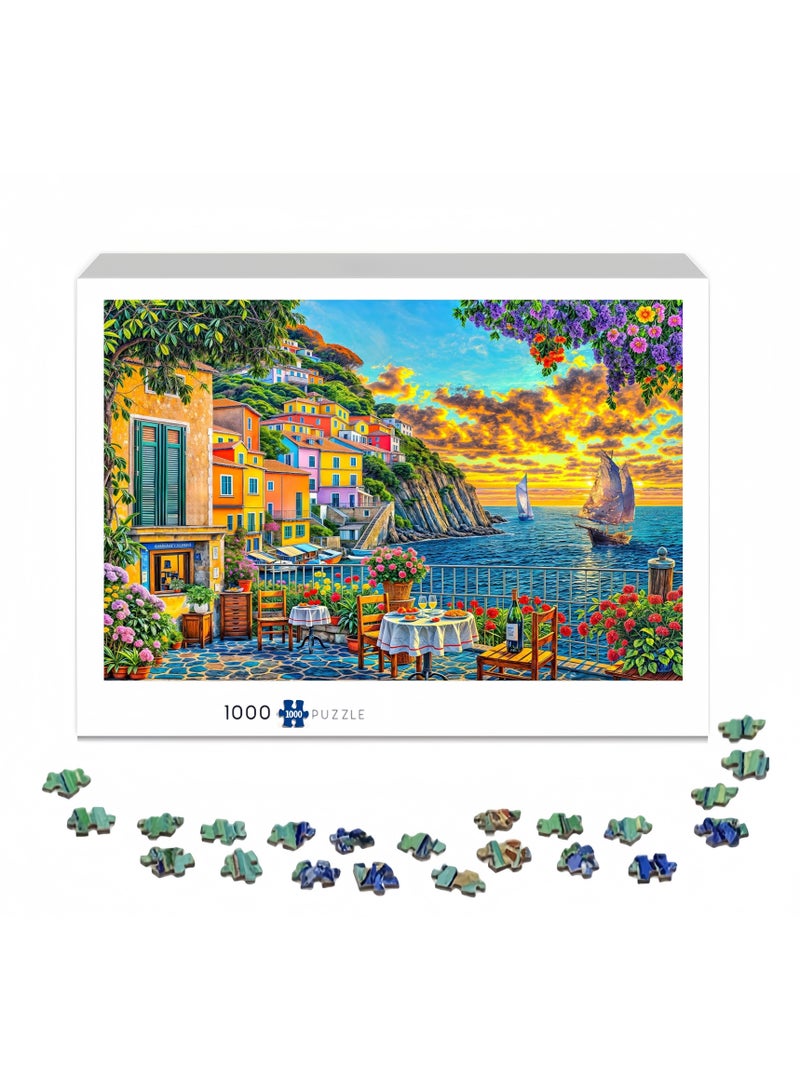 1000 puzzle pieces,seaside restaurant theme,challenge puzzle pieces - Image 3