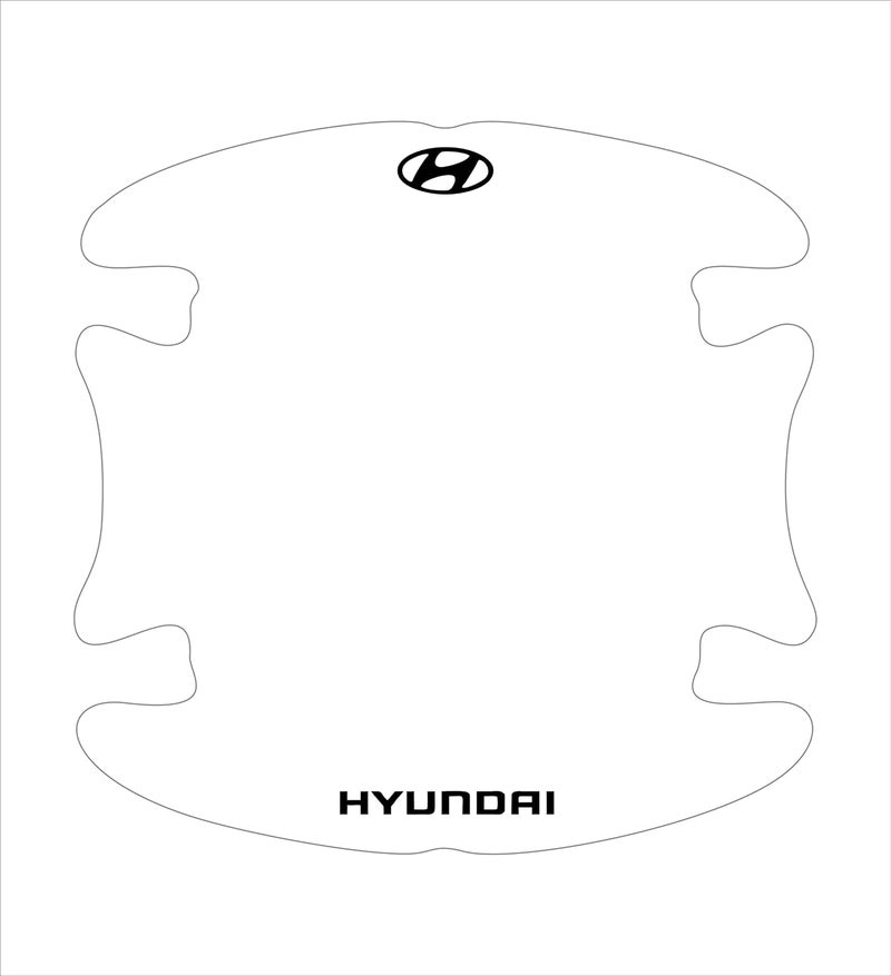 BIG FLAG CARMARK 2D Skin Type Transparent Car Door Handle Cup Scratch Guard Sticker Universal for Specific Brand (Pack of 4) (2DDRVAR) (Hyundai) - Image 1