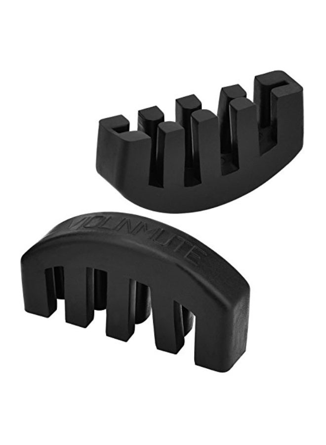 2 قطعة من كاتم صوت الكمان المطاطي للتدريب على العزف على الكمان 4/4 و 3/4 و 1/2، لون أسود - Image 1