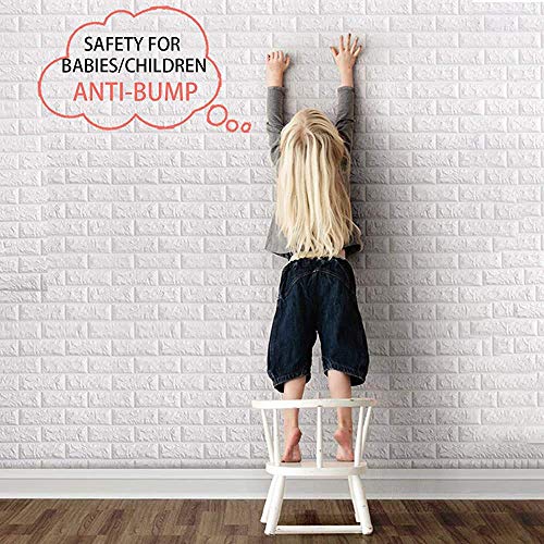 SPECULO Brick Wallpaper - Self Adhesive Pe Foam Brick Design 3D Wall Stickers/Diy Wallpaper For Home Hotel Living Room Bedroom & Café ( 70 X 77 Cm, Appx. 5.8Sq Feet) White (Pack Of 15) - Image 5