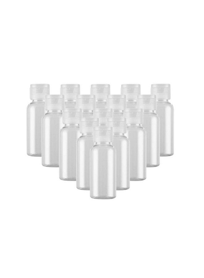 اس واي بي ال زجاجة بلاستيكية صغيرة شفافة فارغة بحجم 0.5 أونصة مع غطاء قابل للقلب، زجاجات سفر صغيرة، حاويات تخزين، برطمانات لعينات مستحضرات التجميل، لوشن، جل استحمام، مستحلب، مستلزمات الحمام - خالية من مادة BPA - مجموعة من 24 قطعة - Image 1