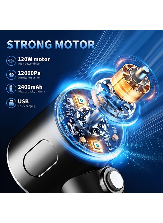 Ant 3 in 1 Vacuum Cleaner, 12000PA High Power Handheld Car Vacuum, Cordless Portable Mini Table Vacuum Cleaner, Compressed Air Duster Cleaner for Car, Keyboard, Desktop, Pet Hair Cleaning - Image 4