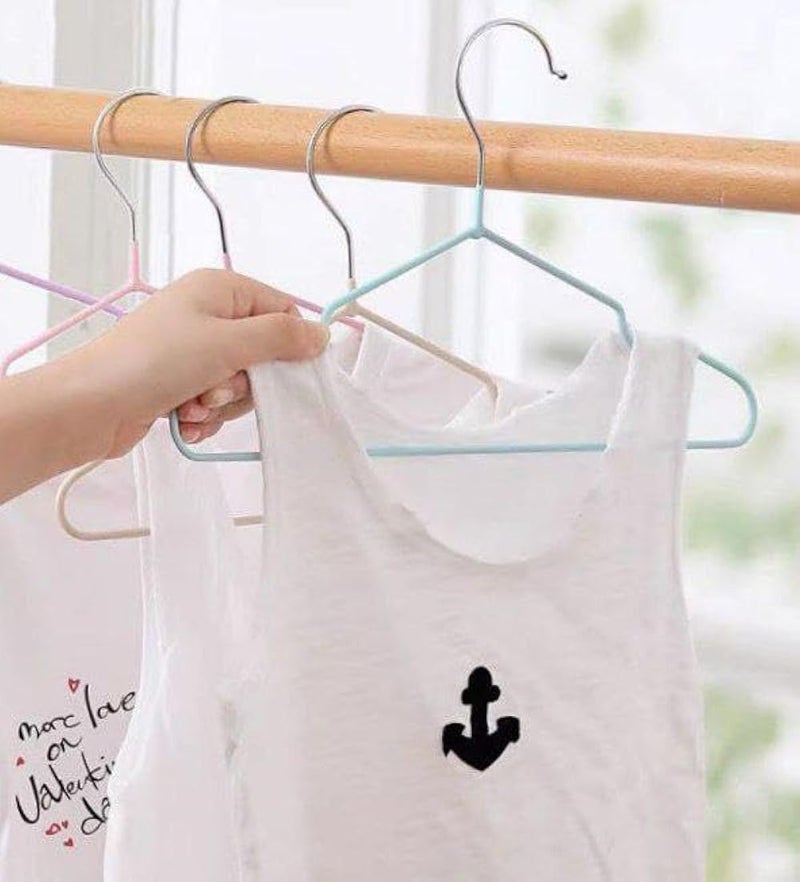 Metal Clothes Hangers Set of 10 Non Slip Silicone Padded Clothes Hangers Strong Hangers for Hanging Clothes Closet Organizer Large Size for Shirts, Dresses, Pants i - Image 2